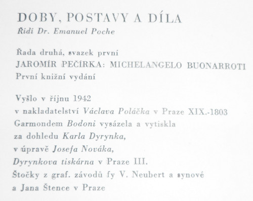 J. Pečírka: MICHELANGELO Buonarroti, 1942 — foto 6