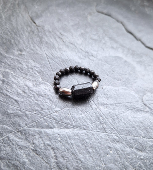Černý turmalín*skoryl*šungit*prsten — foto 3