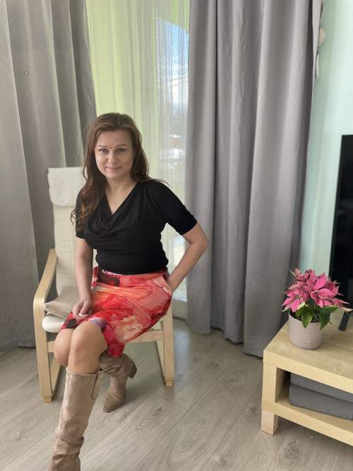 Tepláková sukně Týna - červená — foto 3
