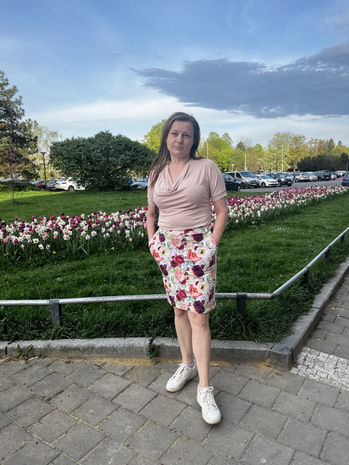 Tepláková sukně Týna - s růžičkami — foto 3