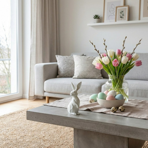 Designová soška zajíčka - Bílá — foto 2