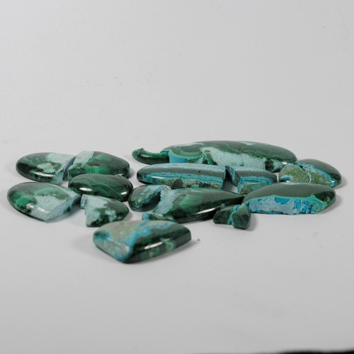 Chrysokol--Malachit, kabošony, 265+ ct./Lot — foto 5