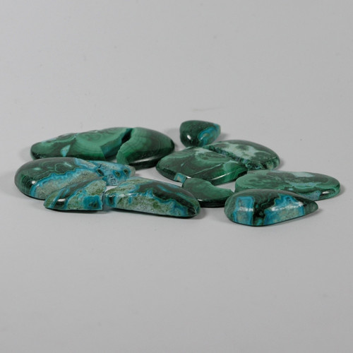 Chrysokol/-Malachit, kabošony, 208+ ct./Lot — foto 4