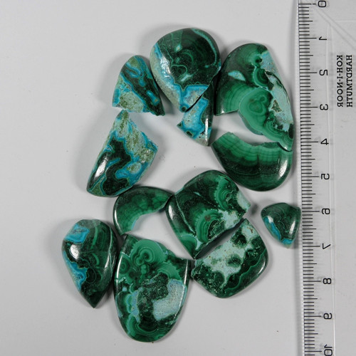Chrysokol/-Malachit, kabošony, 208+ ct./Lot — foto 3