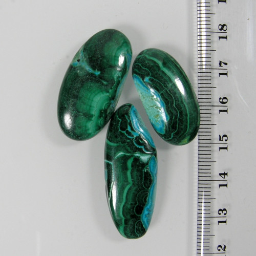 Chrysokol-Malachit, 82,91ct./3ks., 27-36 mm — foto 6