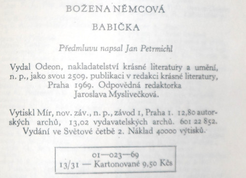 Božena Němcová: BABIČKA, 1969 — foto 5