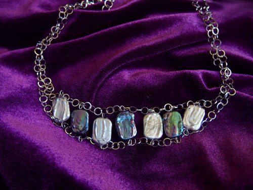 Grunge perly - korálkový choker — foto 4