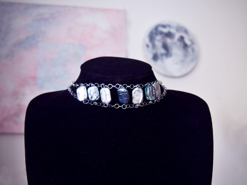 Grunge perly - korálkový choker — foto 2