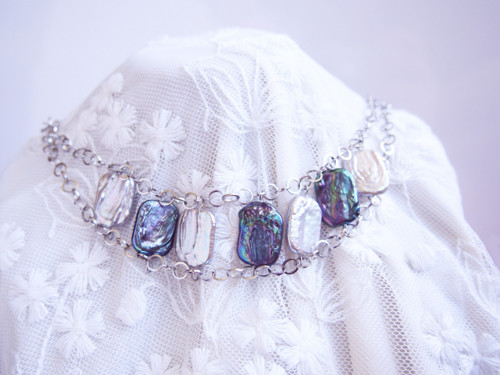 Grunge perly - korálkový choker — foto 5