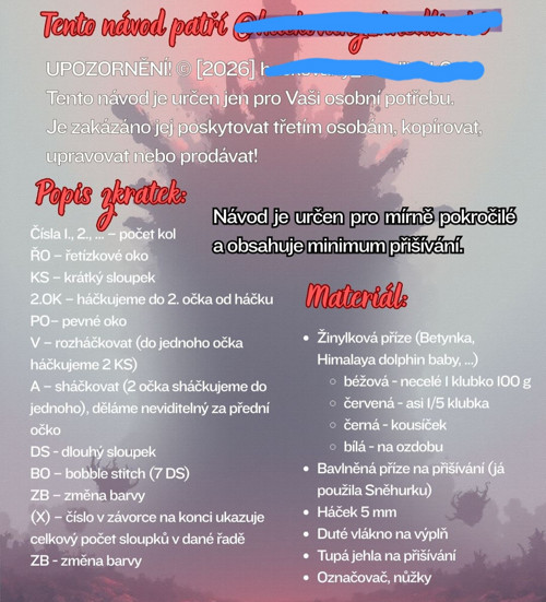 CZ háčkovaný PDF návod - The Upside Down Monster — foto 2