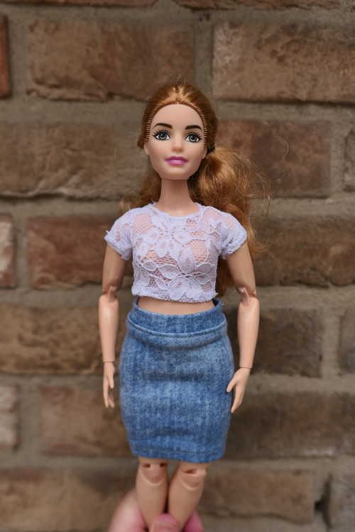 Barbie - baculka - jeans sukně — foto 3