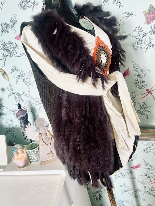 Vestička boho s kožešinkou — foto 4