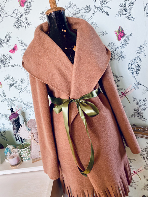 Kabát wrap v moka — foto 2