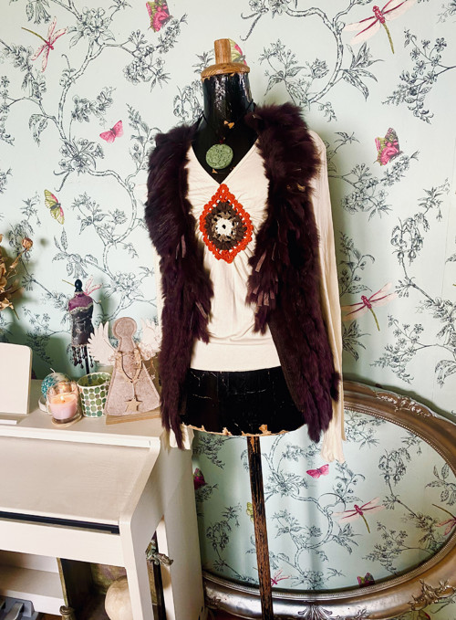 Vestička boho s kožešinkou — foto 2