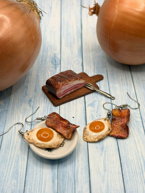 Náušnice slanina s vejcem — foto 6