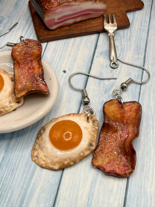 Náušnice slanina s vejcem — foto 3