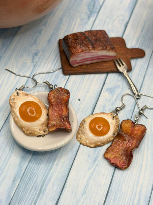 Náušnice slanina s vejcem — foto 5