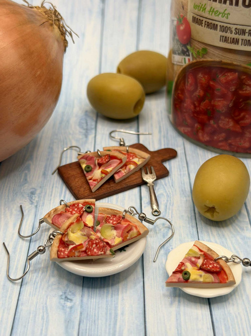 Náušnice pizza se salámem — foto 5