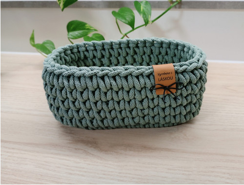Háčkovaný košík 20 x 10 cm — foto 5