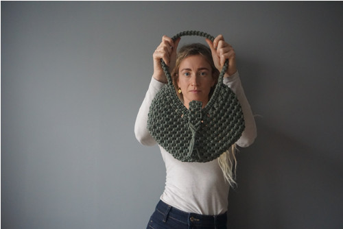 Macramé kabelka Khaki (M) — foto 3