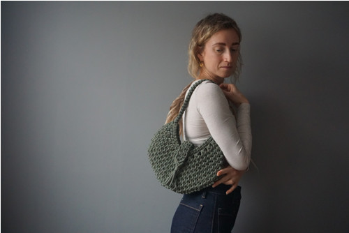 Macramé kabelka Khaki (M) — foto 2