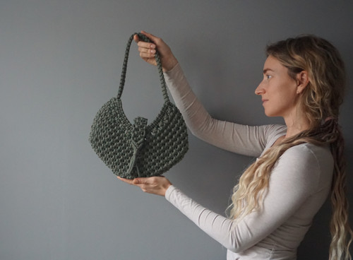 Macramé kabelka Khaki (M) — foto 4