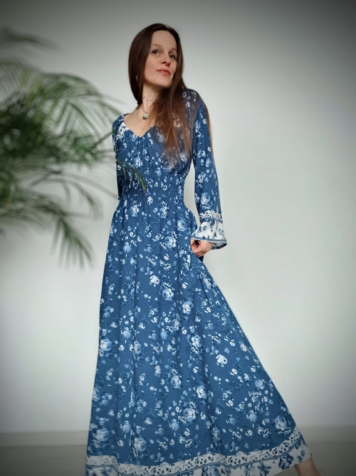 Boho Maxi Úchvatné Šaty S Bordurou — foto 2