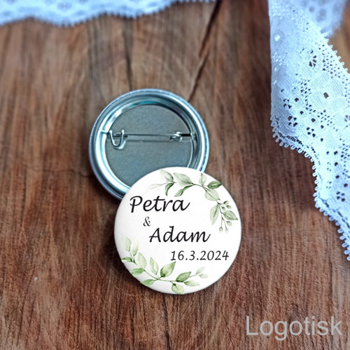 Svatební placka zelené lístky — foto 3