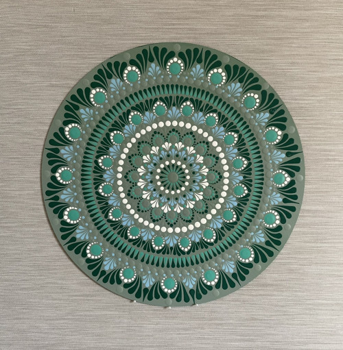 Mandala Eukalyptus - ručně malovaná, 40 cm — foto 2