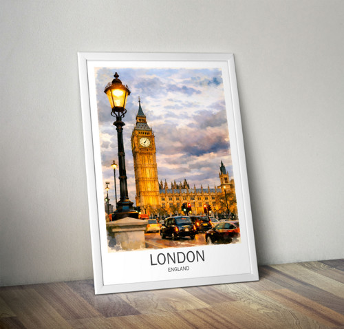 Londýn, Big Ben - Tisk, plakát — foto 6