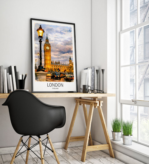 Londýn, Big Ben - Tisk, plakát — foto 3
