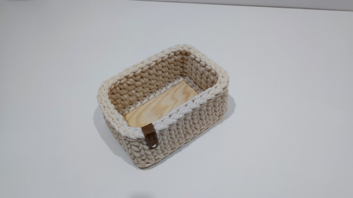 Malý háčkovaný košík Natural 15 × 10 cm — foto 2