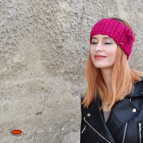 Hřejivá čelenka cyklámen, 70%akryl + 30%vlna — foto 4