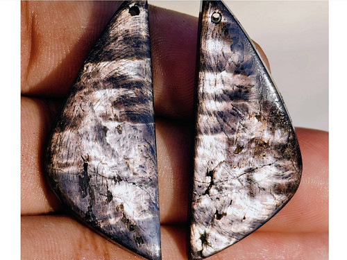 Hypersten - pár přír. broušených kamenů, 71.20 Ct. — foto 6