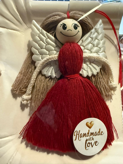 Macrame anděl červený — foto 2