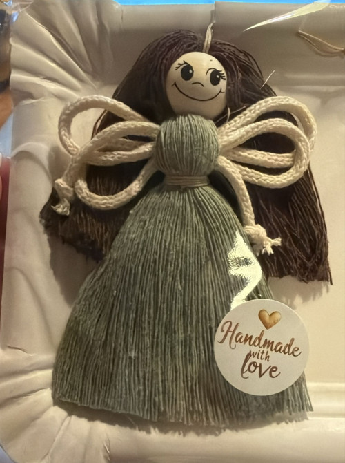 Macrame anděl zelený — foto 2