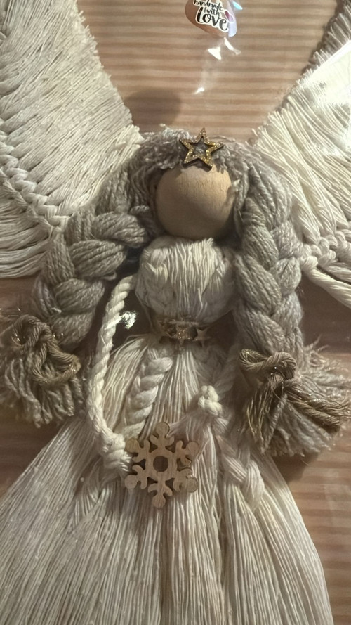 Macrame anděl krémový — foto 4