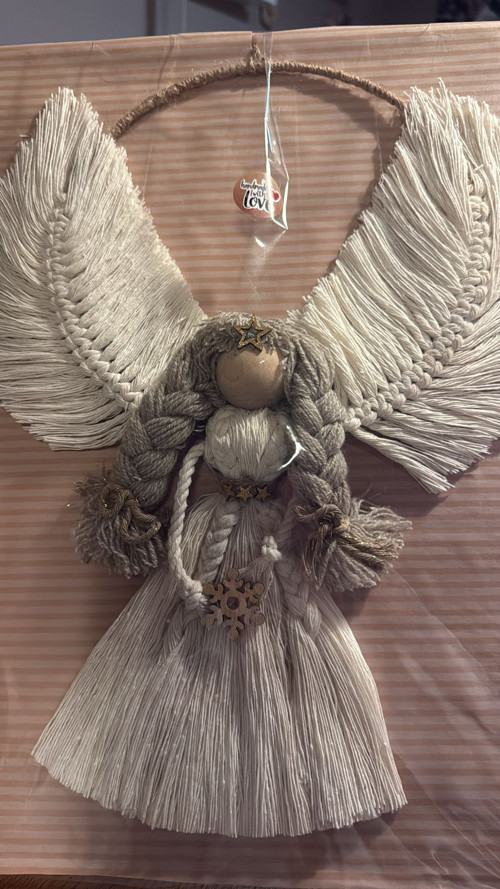 Macrame anděl krémový — foto 3