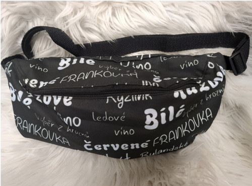 Ledvinka - látková černá s nápisem — foto 2