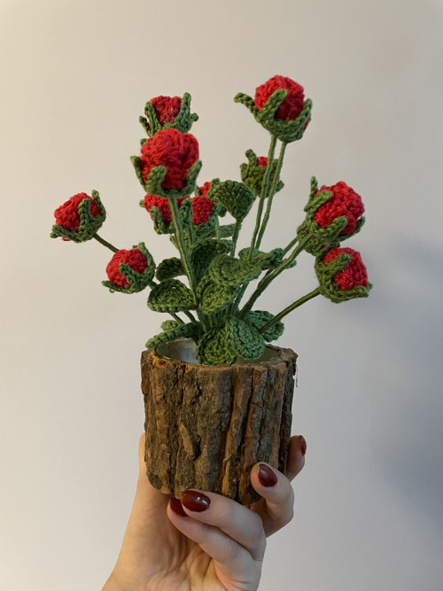 Háčkovaná květina mini růžičky — foto 3