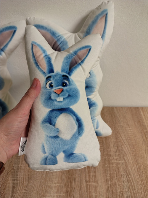 Modrý zajíček- 3D polštář — foto 3
