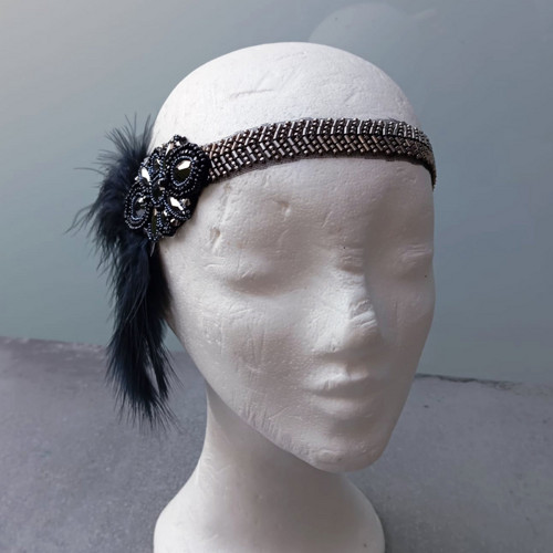 Great Gatsby Silver and Black... čelenka — foto 4