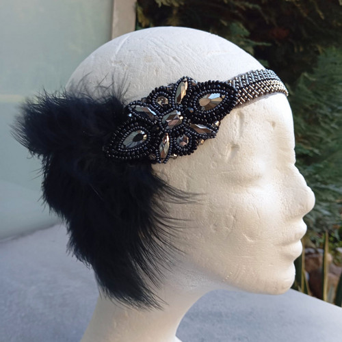 Great Gatsby Silver and Black... čelenka — foto 3