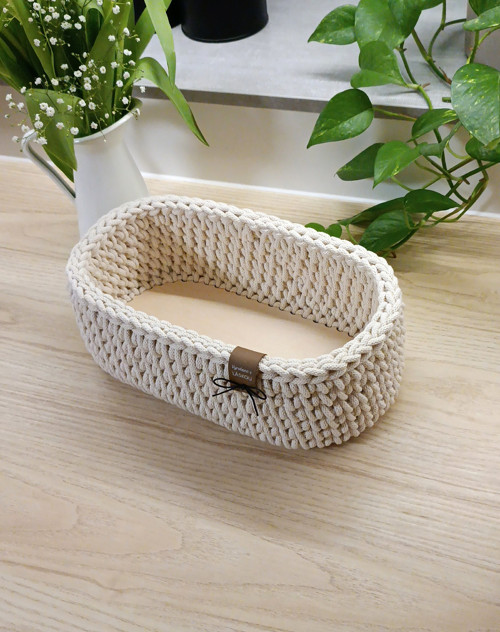Velký háčkovaný košík 30 x 15 cm — foto 5