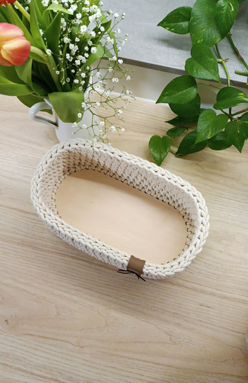 Velký háčkovaný košík 30 x 15 cm — foto 2