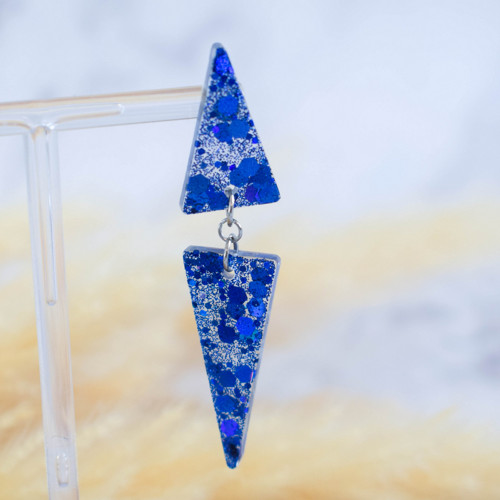 Náušnice - modré glitry — foto 4