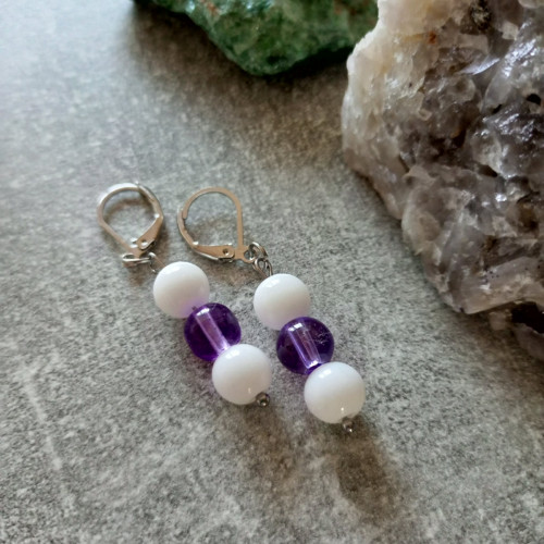 Náušnice chalcedon — foto 3