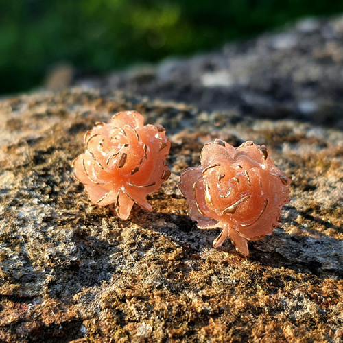 Náušnice "Plastická růže" — foto 5