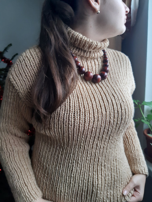 Svetr vroubek béžový — foto 4