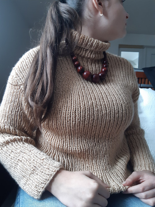 Svetr vroubek béžový — foto 3